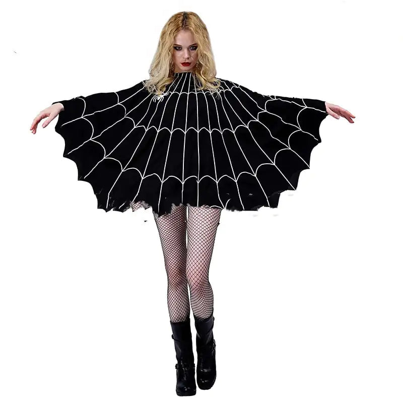 Halloween Women's Spider Web Costume Ball Cloak